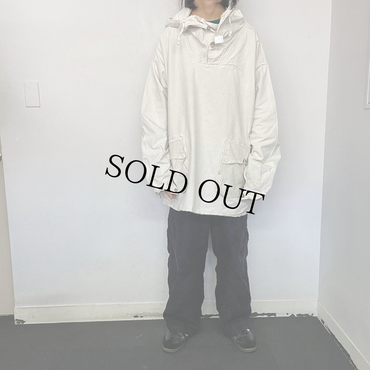 画像2: 40's Swedish Army Snow Anorak Parka Pullover (2)