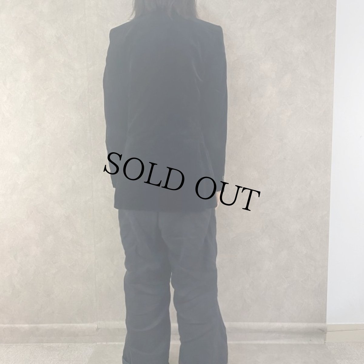 画像4: 70's〜 POLAND製 ベルベットテーラードジャケット ブラック (4)