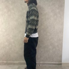 画像3: 60's Lamb Knit 総柄モヘアニットカーディガン M (3)