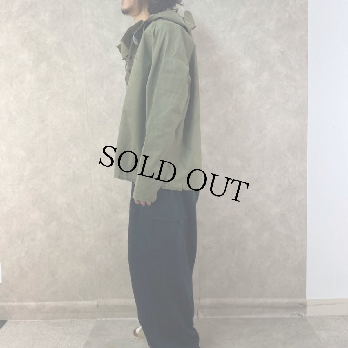 画像3: 40's U.S.NAVY デッキレインパーカー ステンシル入り L (3)