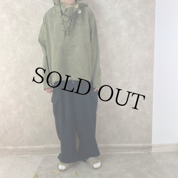 40年代 アメリカ海軍 デッキレイン パーカー プルオーバー ゴム