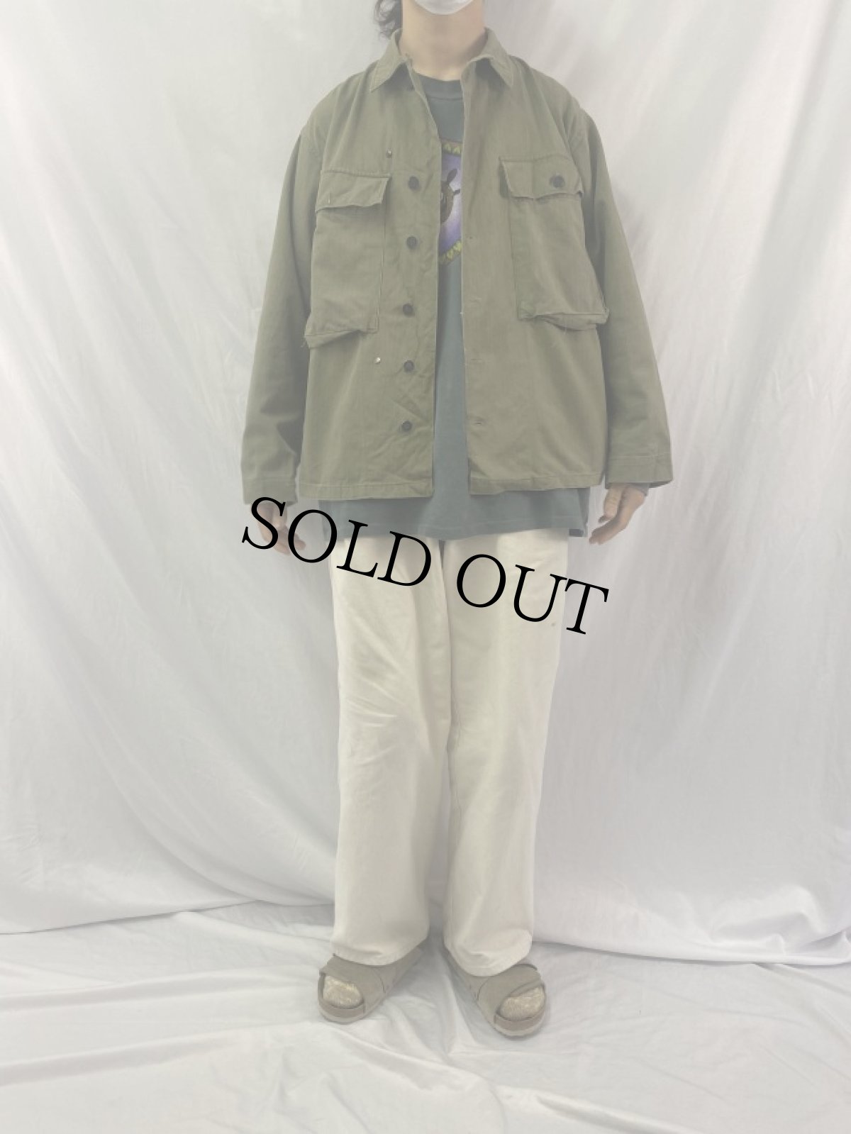 画像2: 40's U.S.ARMY 13スター M-43 HBTジャケット 38R (2)