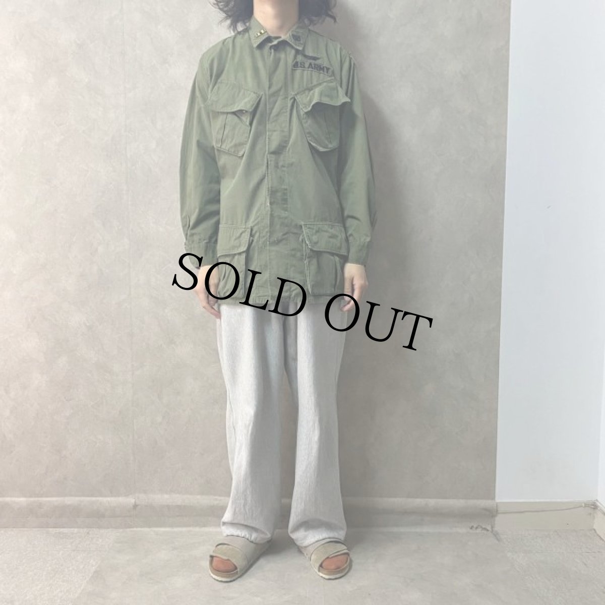 画像2: 60's U.S.ARMY ジャングルファティーグジャケット 3rd SMALL-LONG (2)