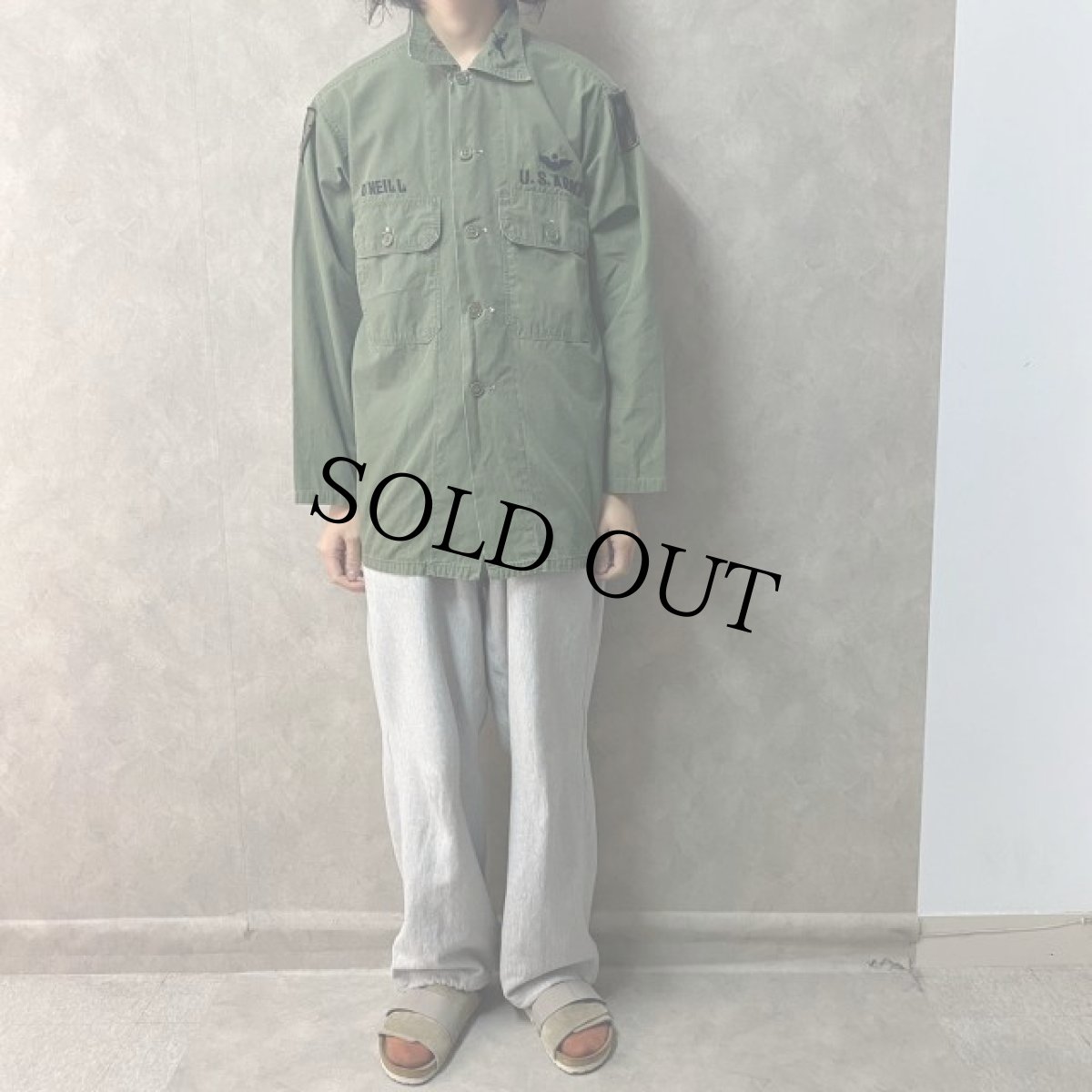 画像2: 60's U.S.ARMY Poplin Utility Shirt 2nd (2)