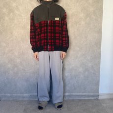 画像2: 90's POLO Ralph Lauren SPORTSMAN チェック柄 フリース切り替え ジャケット L (2)