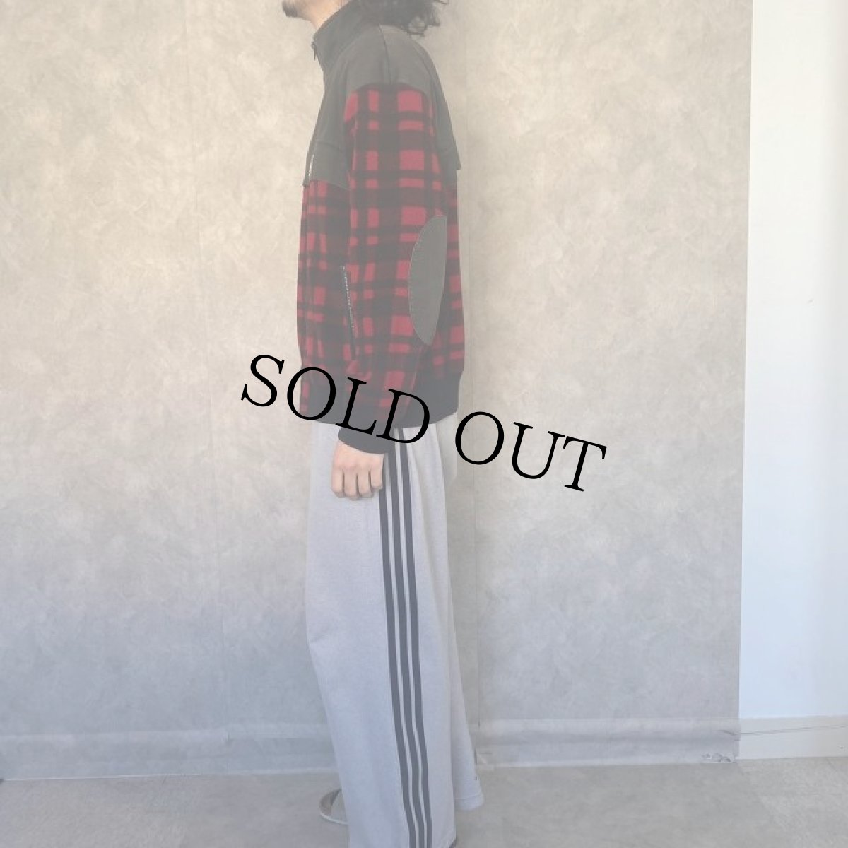 画像3: 90's POLO Ralph Lauren SPORTSMAN チェック柄 フリース切り替え ジャケット L (3)