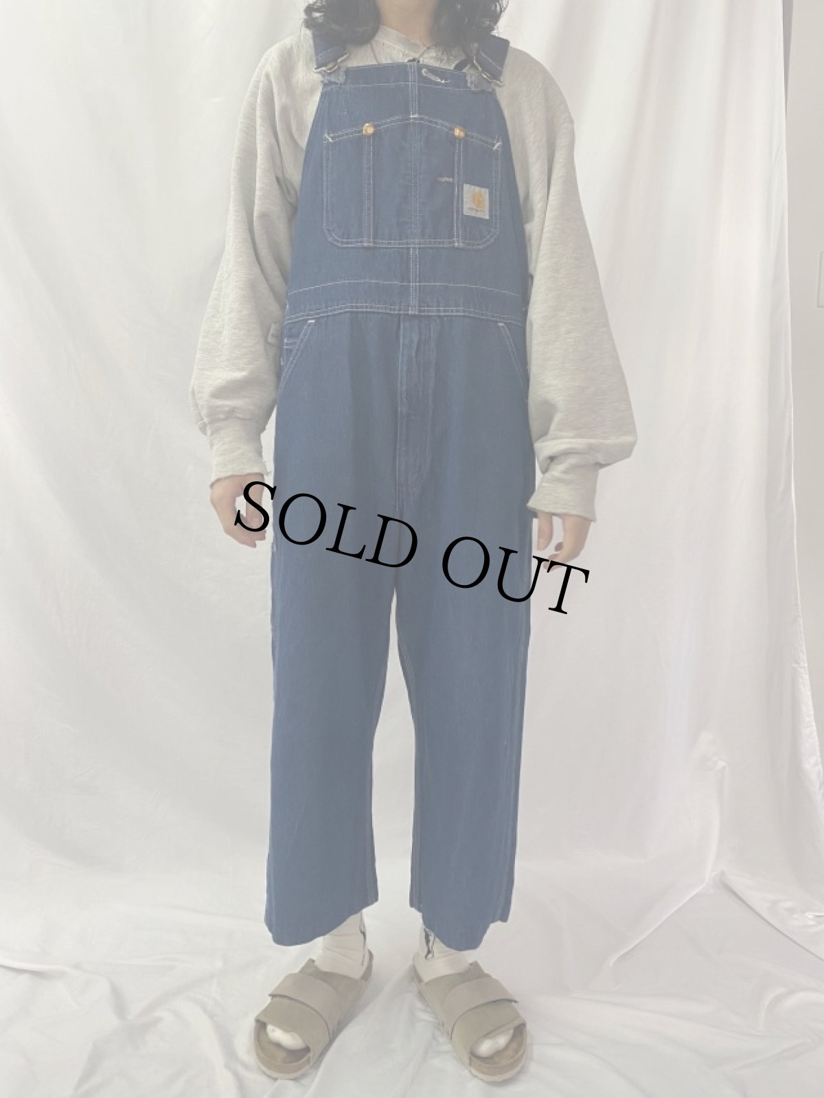 画像2: Carhartt デニムオーバーオール W38 (2)