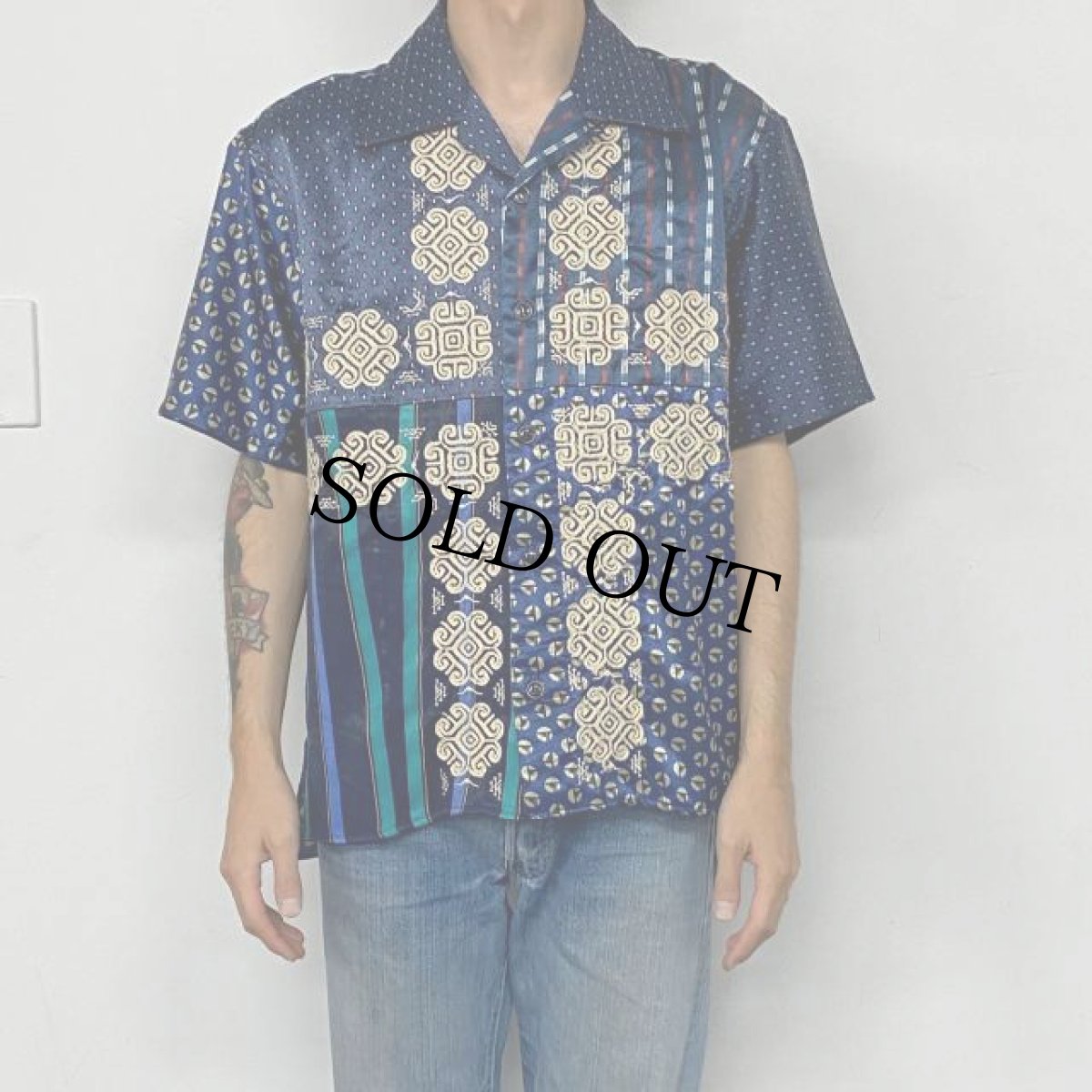 画像4: ink "BANDANA PATTERN SHIRT" BLUE TONE 【M】 (4)