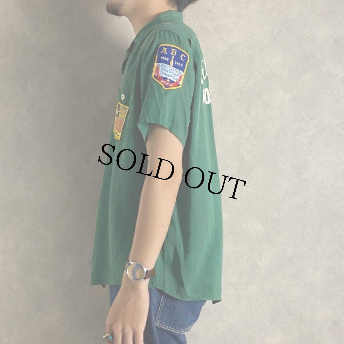 画像5: 60's The Topp Score チェーン刺繍×パッチ付き Bowling Shirt M (5)