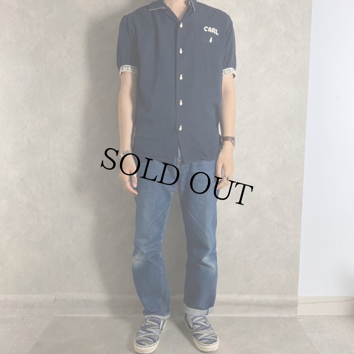 画像3: 50〜60's Air flo "Jarmers Co-op Oil" フロッキープリント Bowling Shirt (3)