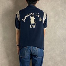 画像6: 50〜60's Air flo "Jarmers Co-op Oil" フロッキープリント Bowling Shirt (6)