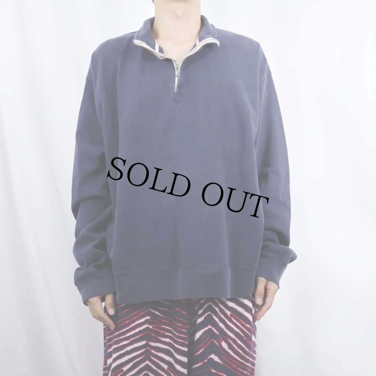 画像2: 90's Ralph Lauren POLO SPORT ハーフジップ ハイネックスウェット NAVY XL (2)