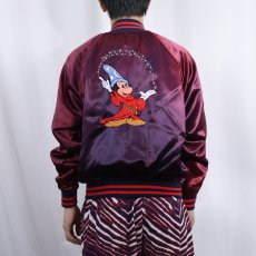画像4: 80's Disney USA製 "MICKEY MOUSE FANTASIA" 刺繍サテンジャケット L (4)