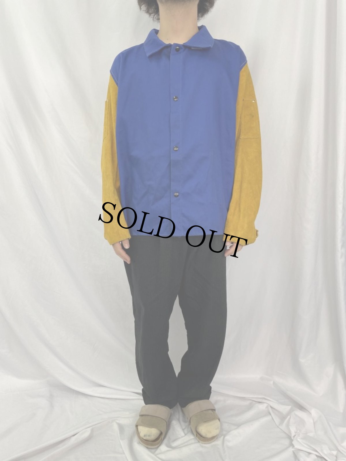 画像2: スエード切り替え ワークジャケット 3X (2)