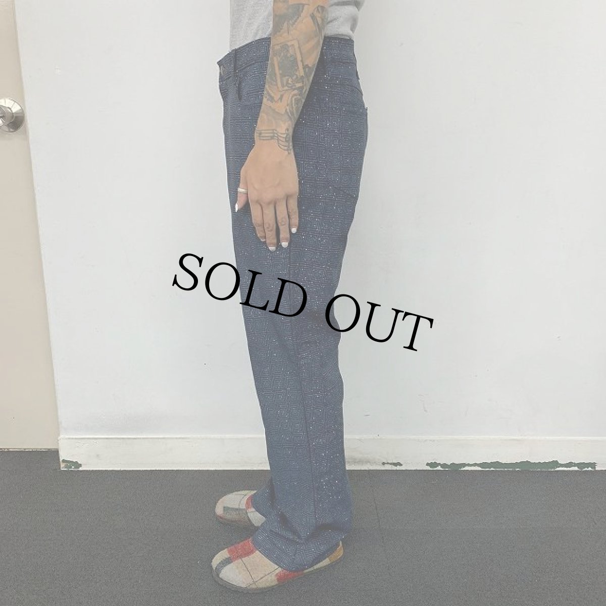 画像3: 90's BILL BLASS JEANS 総柄 ラメ入り ベルボトムパンツ W32 (3)