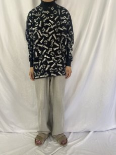 画像2: 90's Nappy Threads USA製 ネジプリント モックネックロンT XL (2)