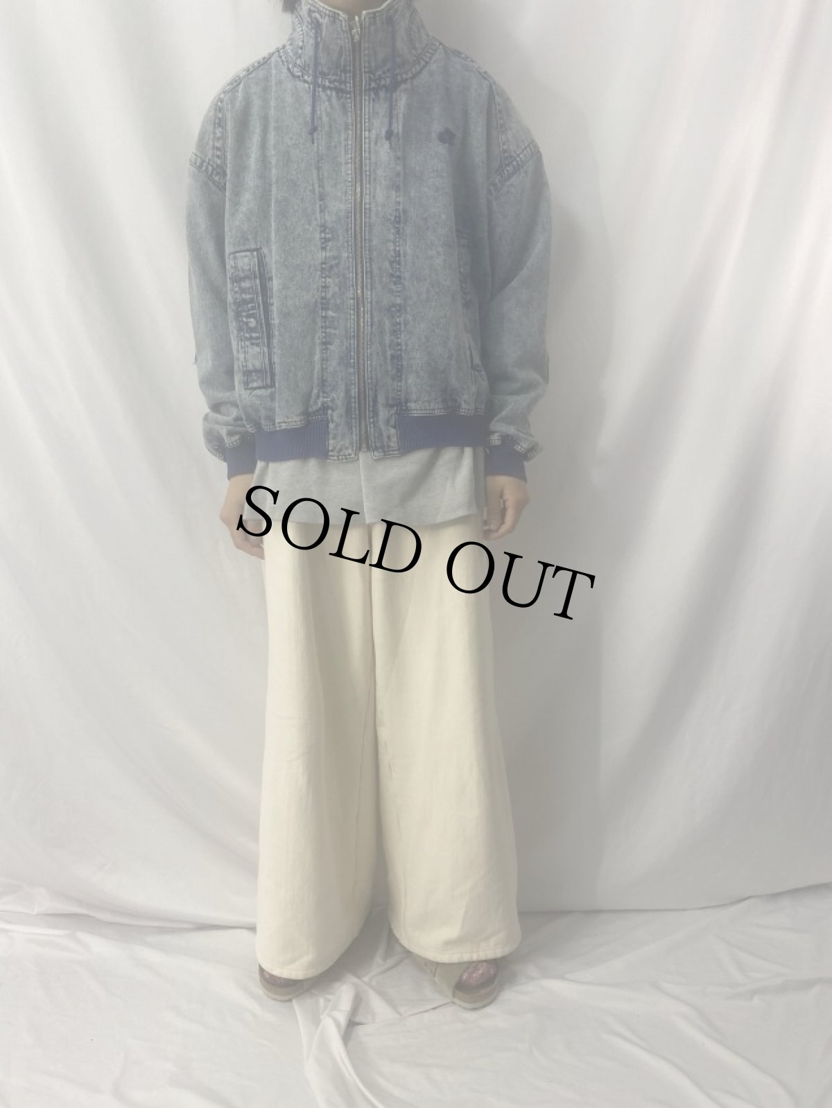 画像2: NIKE CHALLENGE COURT ロゴ刺繍 エルボーパッチ付きデニムジャケット L (2)