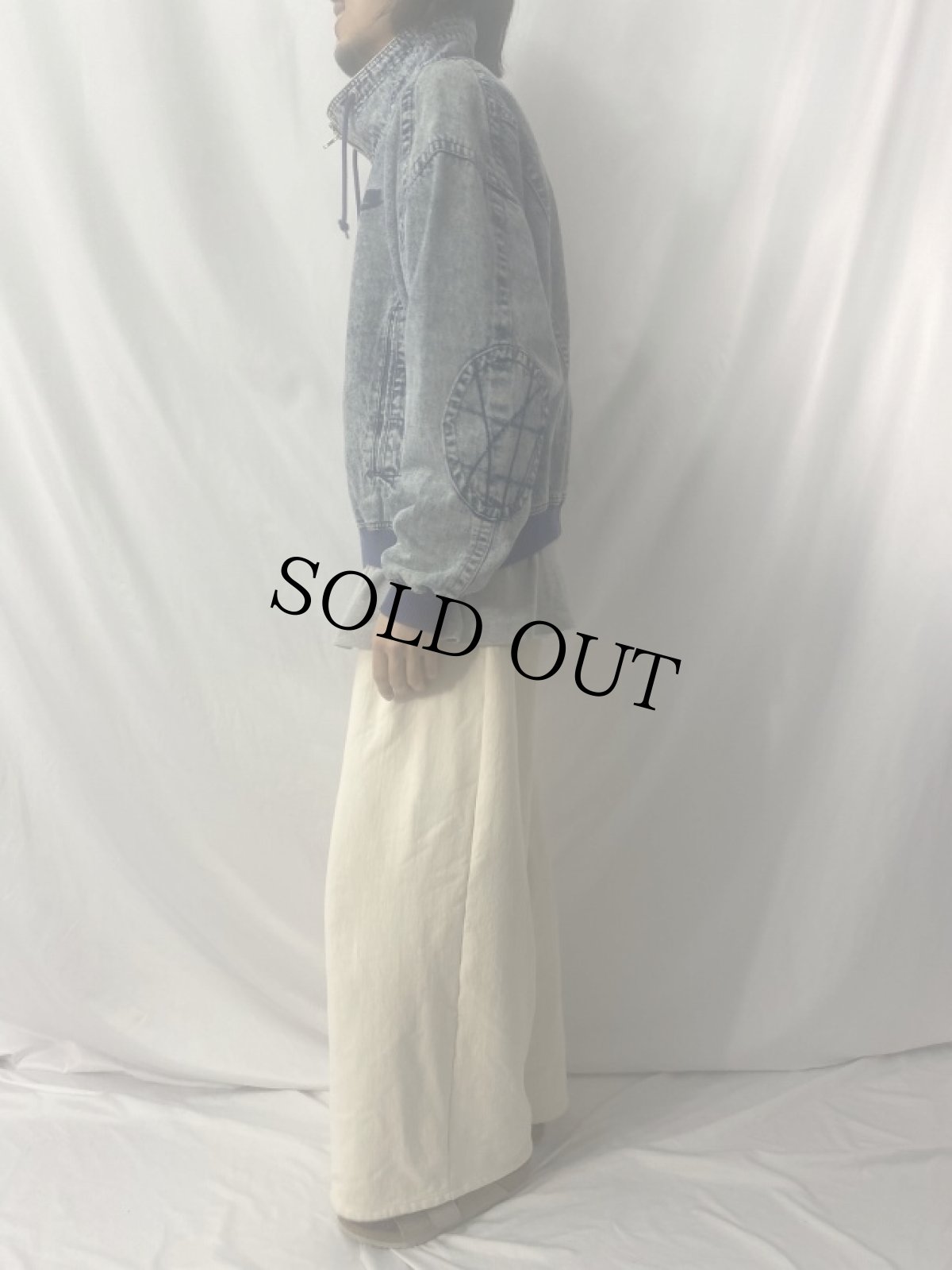 画像3: NIKE CHALLENGE COURT ロゴ刺繍 エルボーパッチ付きデニムジャケット L (3)