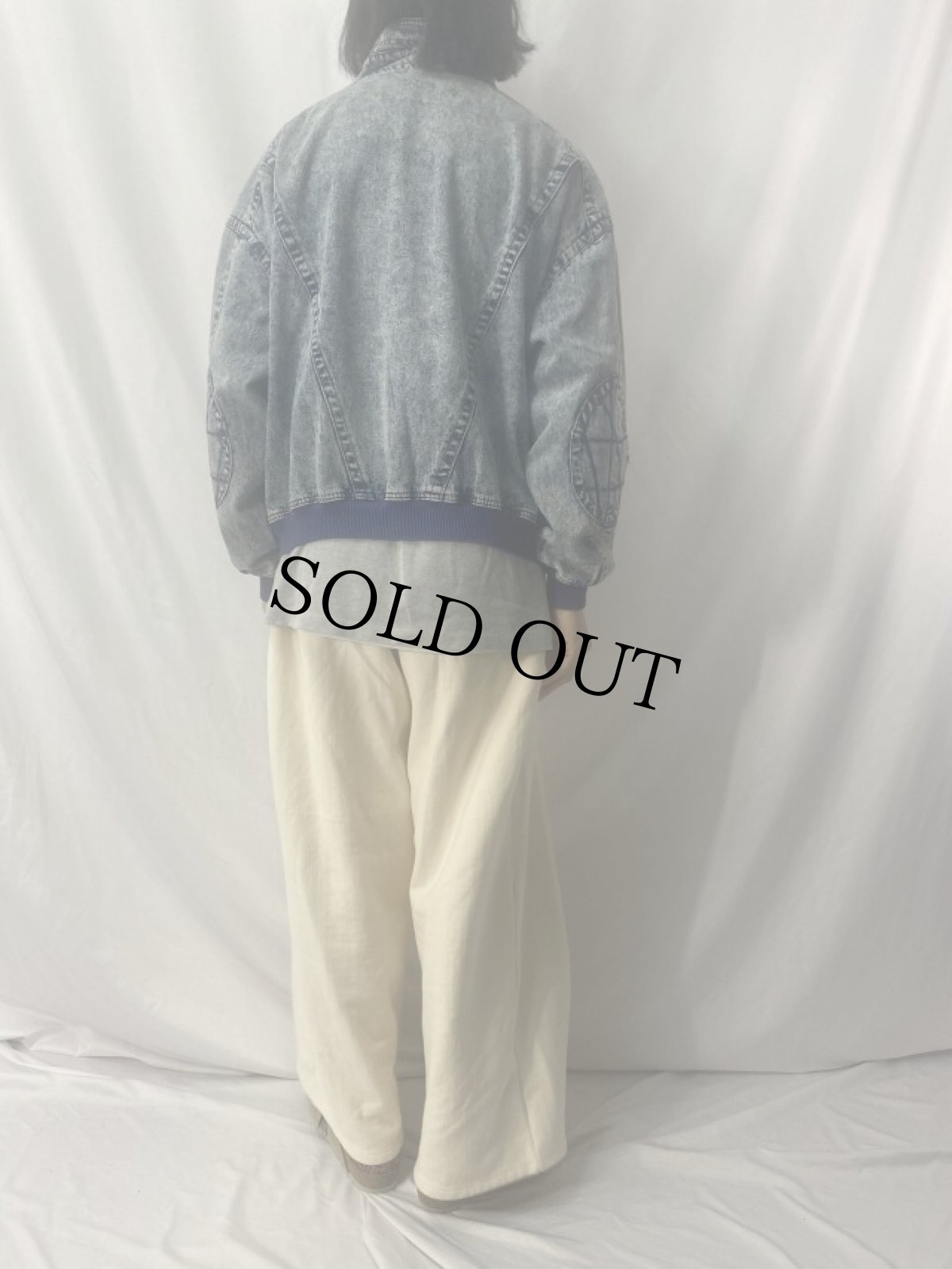 画像4: NIKE CHALLENGE COURT ロゴ刺繍 エルボーパッチ付きデニムジャケット L (4)