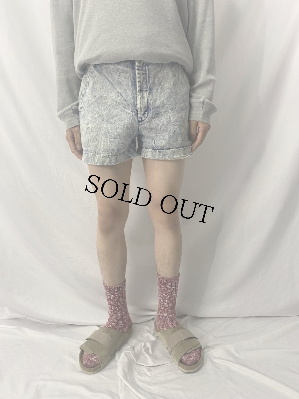 画像2: 90's NIKE CHALLENGE COURT ロゴ刺繍デニムショーツ W30 (2)