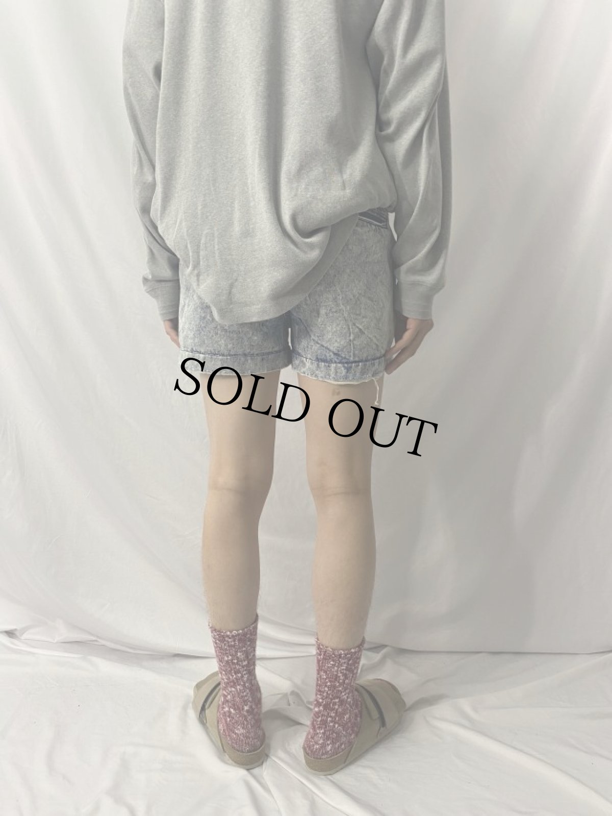 画像4: 90's NIKE CHALLENGE COURT ロゴ刺繍デニムショーツ W30 (4)