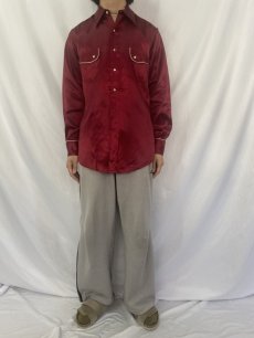 画像2: 50's LEVI'S ショートホーン サテンウエスタンシャツ 15 1/2 (2)