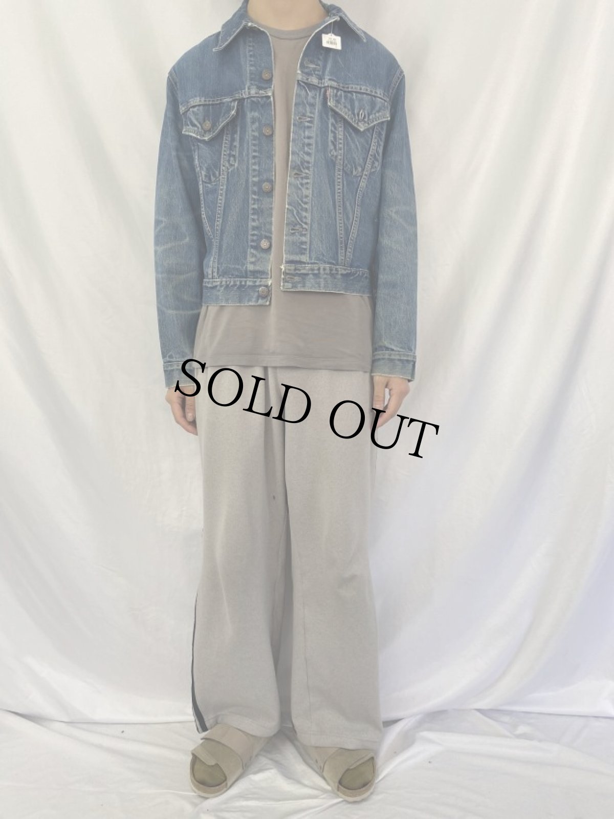 画像2: 60's LEVI'S 557 BIGE USA製 3rd デニムジャケット size42 (2)
