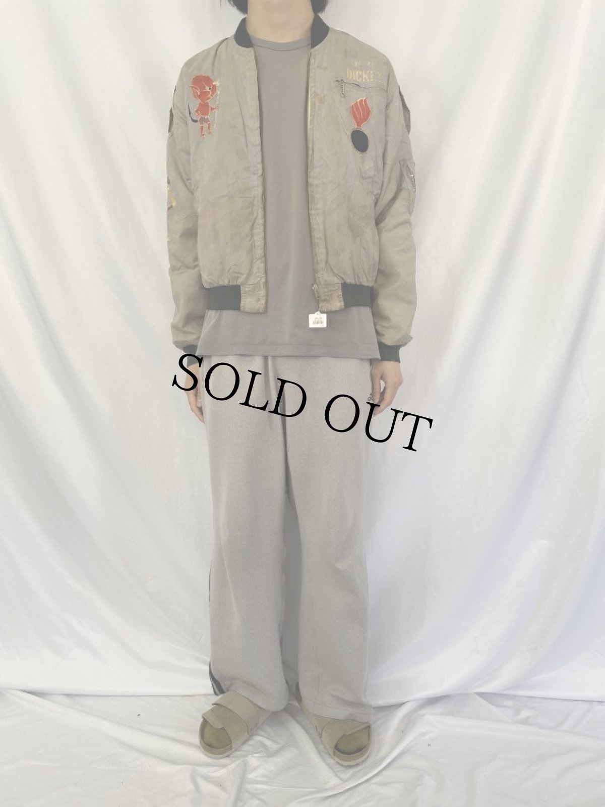 画像8: 50's "KOREA" 国連旗×虎×レッドデビル サテン スーベニアジャケット (8)