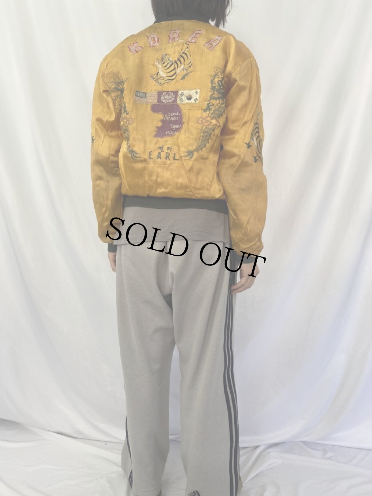 画像7: 50's "KOREA" 国連旗×虎×レッドデビル サテン スーベニアジャケット (7)