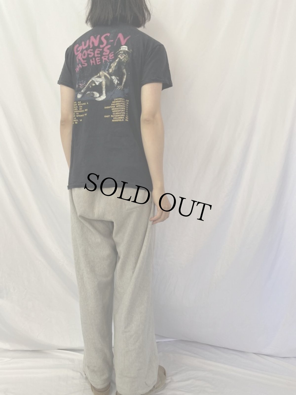 画像4: 80's GUNS N' ROSES ロックバンドツアーTシャツ M (4)