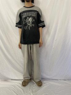 画像2: METALLICA ロックバンド フットボールTシャツ (2)