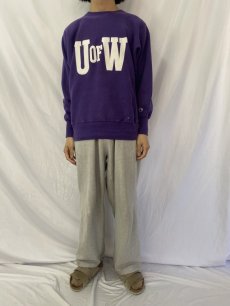 画像2: 90's Champion REVERSE WEAVE USA製 "U OF W" L (2)