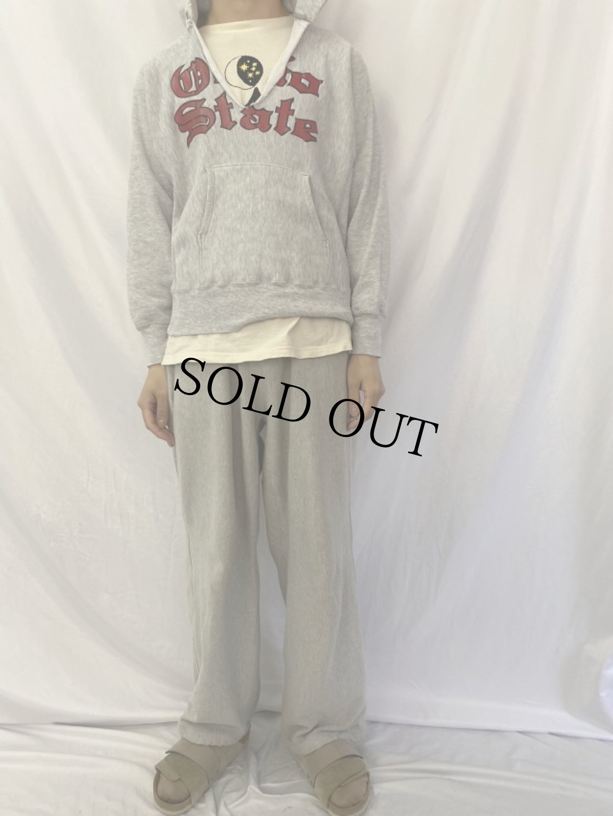 画像2: 80's Champion REVERSE WEAVE USA製 トリコタグ "OHIO STATE" スウェットフーディー M (2)