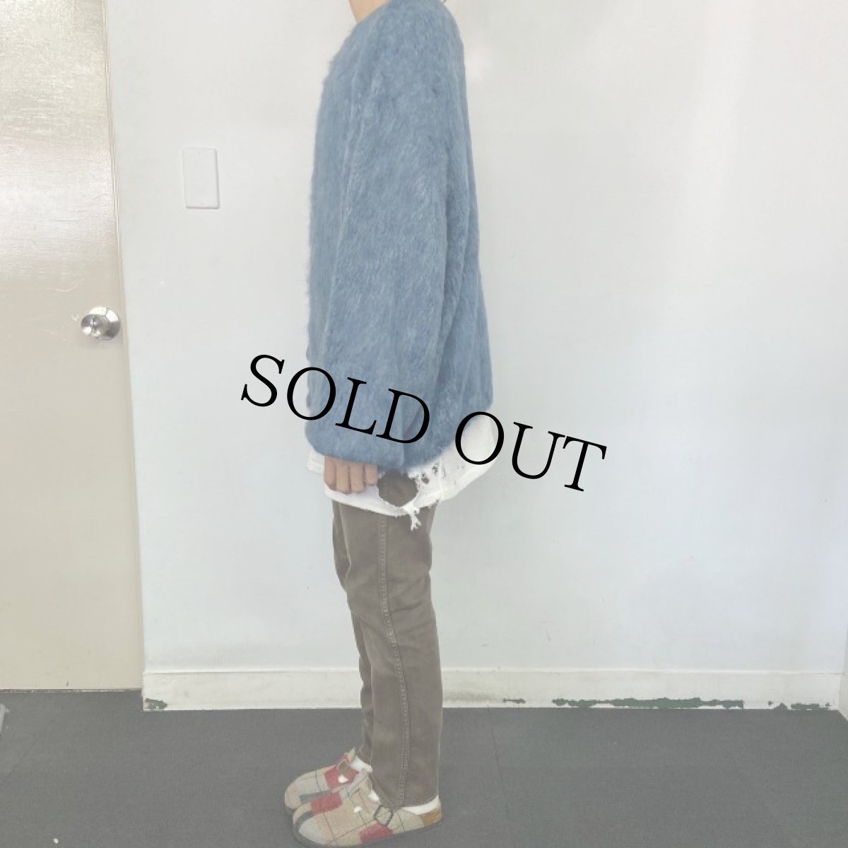 画像3: STRANGE TRIP "MIX MOHAIR BIG KNIT" GRAY×BLUE 【L】 (3)