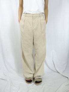 画像2: BANANA REPUBLIC ヘリンボーン織り リネン×コットン 2タックスラックス W32 (2)