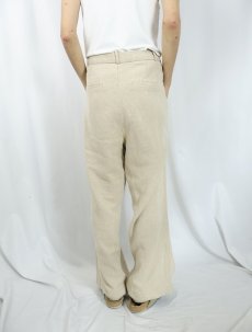 画像3: BANANA REPUBLIC ヘリンボーン織り リネン×コットン 2タックスラックス W32 (3)