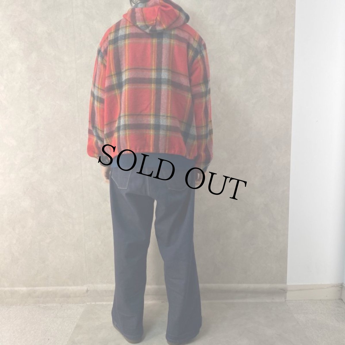 画像4: 60's Fox Knapp USA製 チェック柄 ハーフジップウールジャケット L (4)