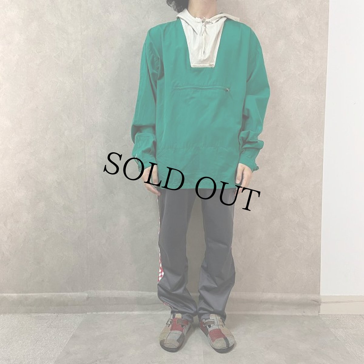 画像2: J.CREW ツートーン コットンアノラックパーカ XL (2)