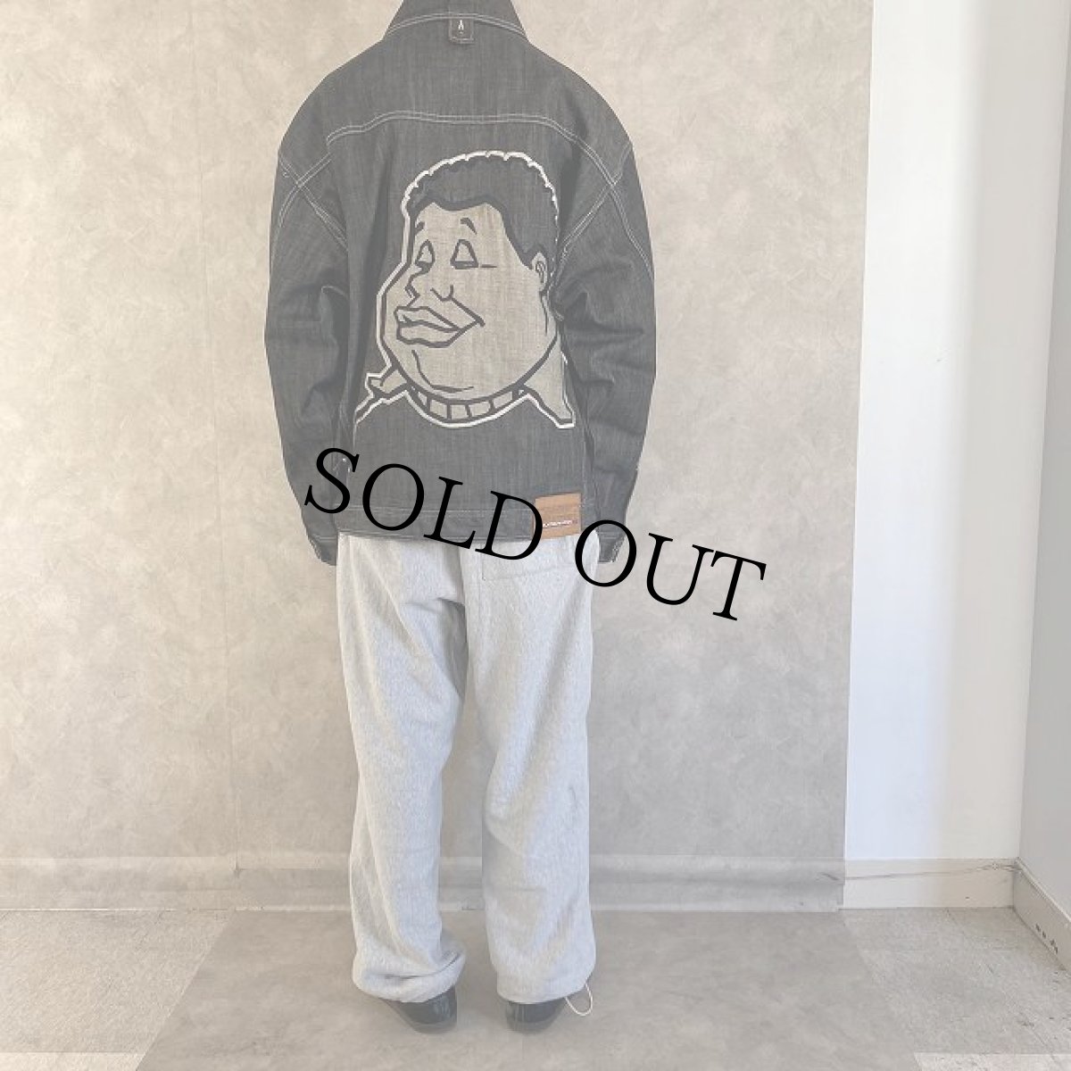 画像5: PLATINUM FUBU "Fat Albert" キャラクター刺繍 デニムジャケット L (5)