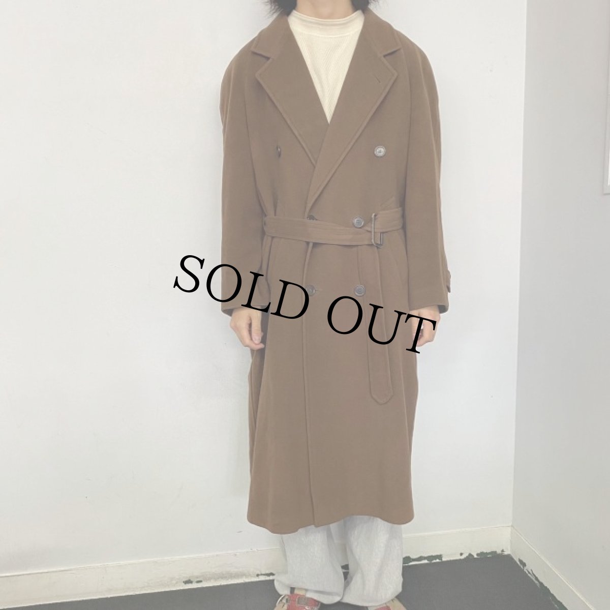 画像2: ITALIY製 カシミヤ混 ダブルブレストウールチェスターコート (2)