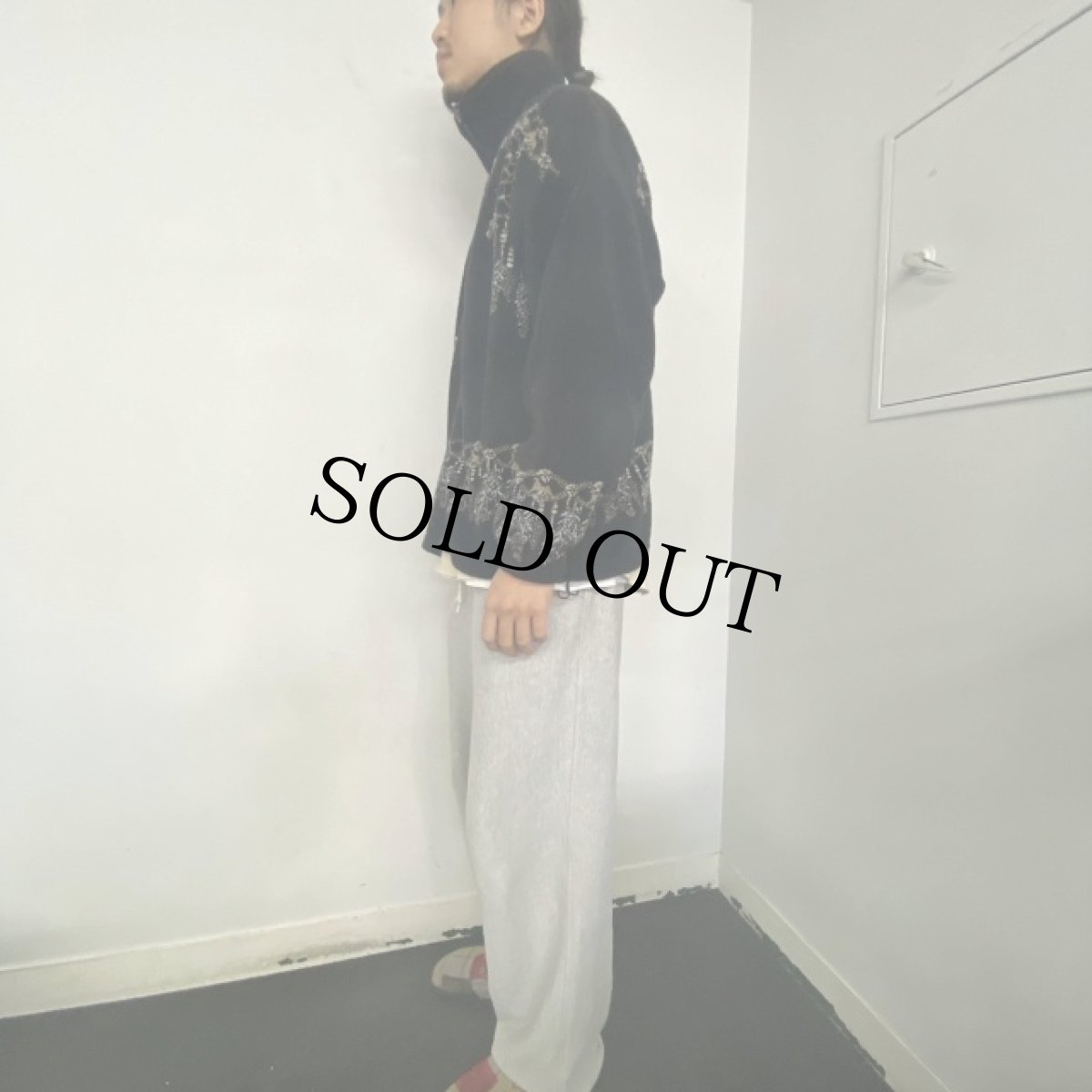 画像4: BEAR RIDGE USA製 オオカミ柄 フリースジャケット L (4)