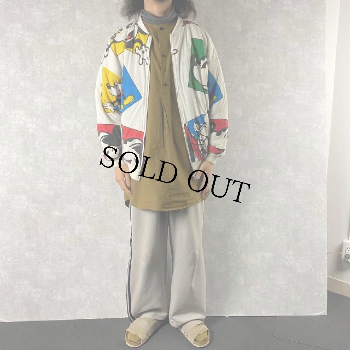 画像3: MICKEY MOUSE 大判プリント リバーシブル 中綿コットンジャケット (3)