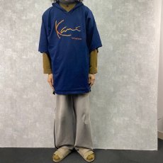 画像2: Karl Kani-jeans USA製 ロゴ刺繍 フード付きTシャツ XL (2)