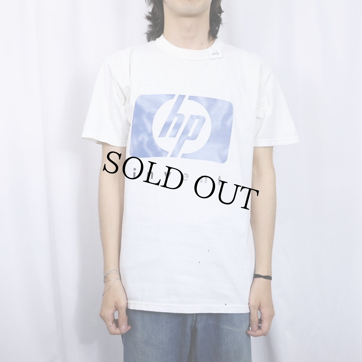 画像2: hp コンピューター企業 プリントTシャツ M (2)