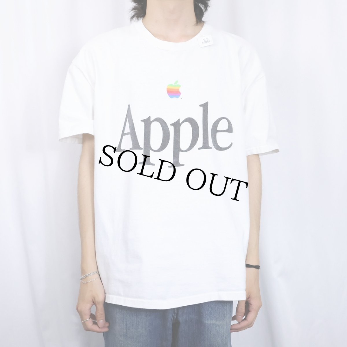 画像2: 90's Apple USA製 レインボーロゴ プリントTシャツ XL (2)