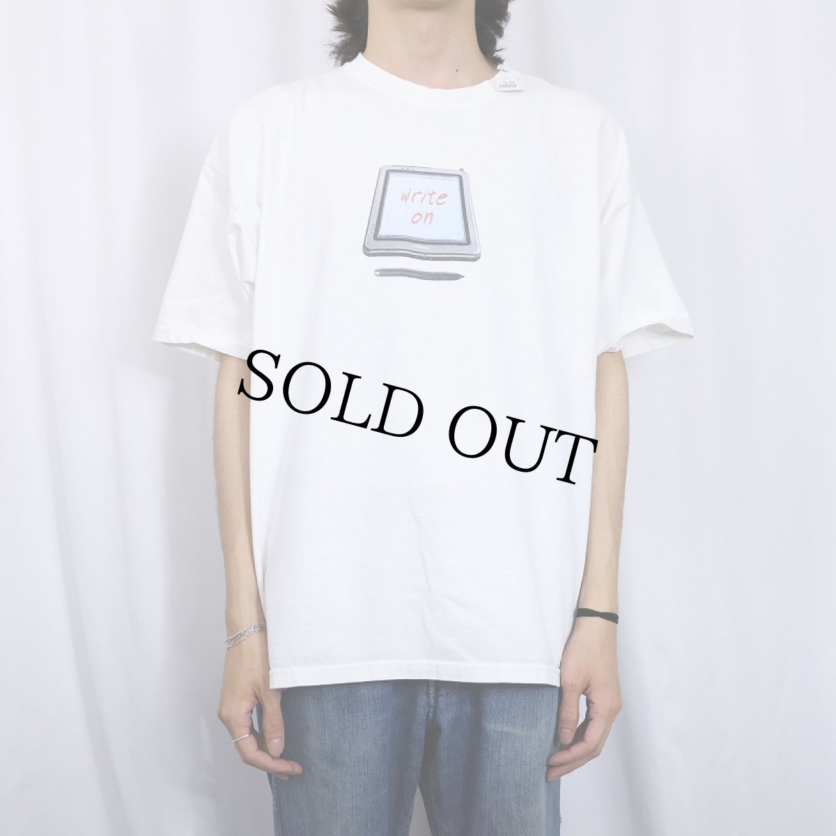 画像3: COMPAQ hp "write on" コンピューター企業 プリントTシャツ (3)