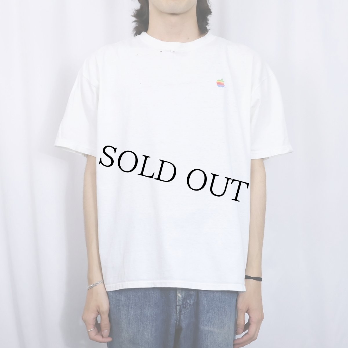 画像2: 90's Apple レインボーロゴ プリントTシャツ XL (2)