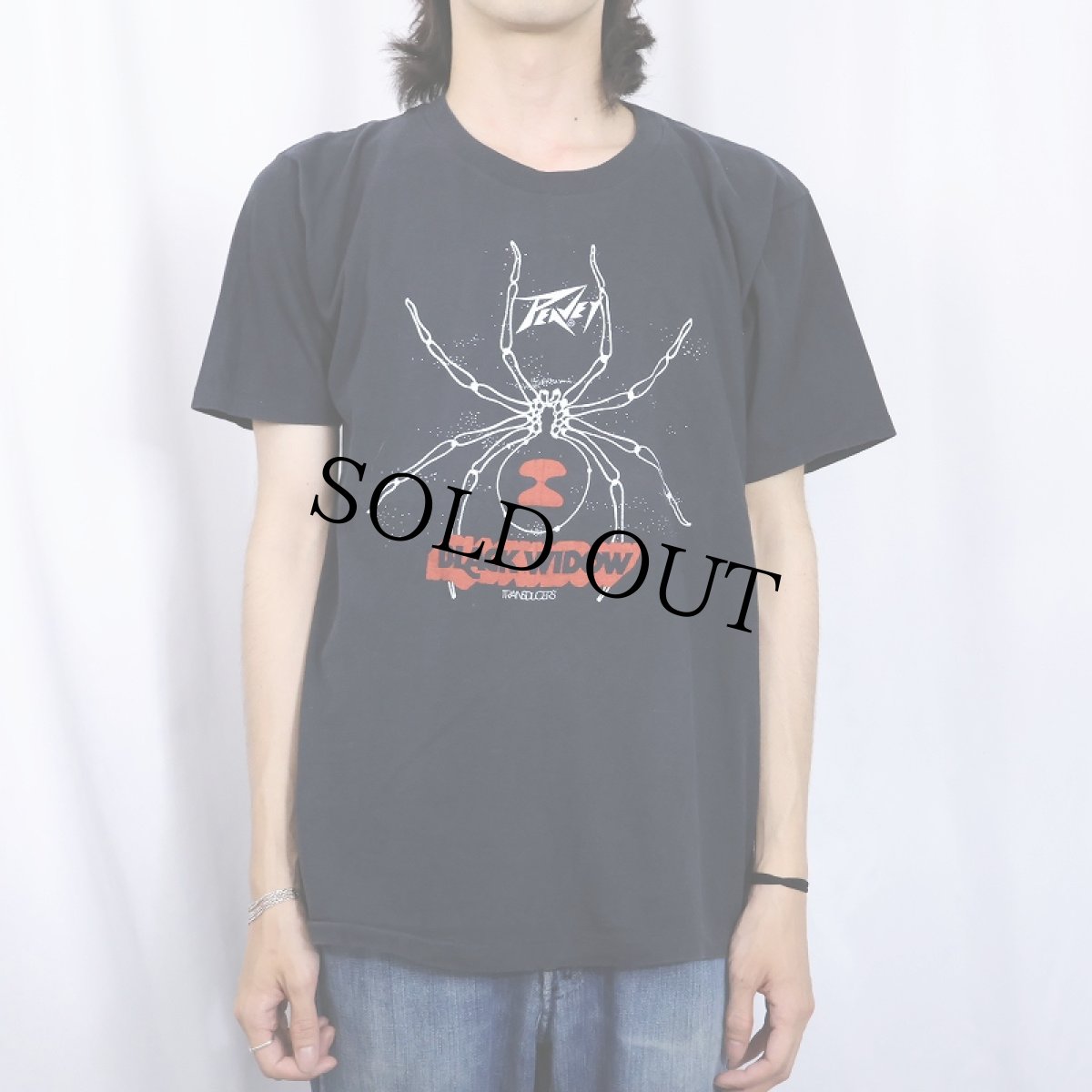 画像2: 80〜90's Peavey USA製 "Black Widow Transducers" 音響機器メーカー プリントTシャツ BLACK L (2)
