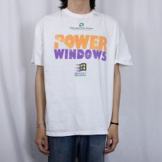 画像2: 90's Microsoft "POWER WINDOWS" コンピューター企業 プリントTシャツ XL (2)