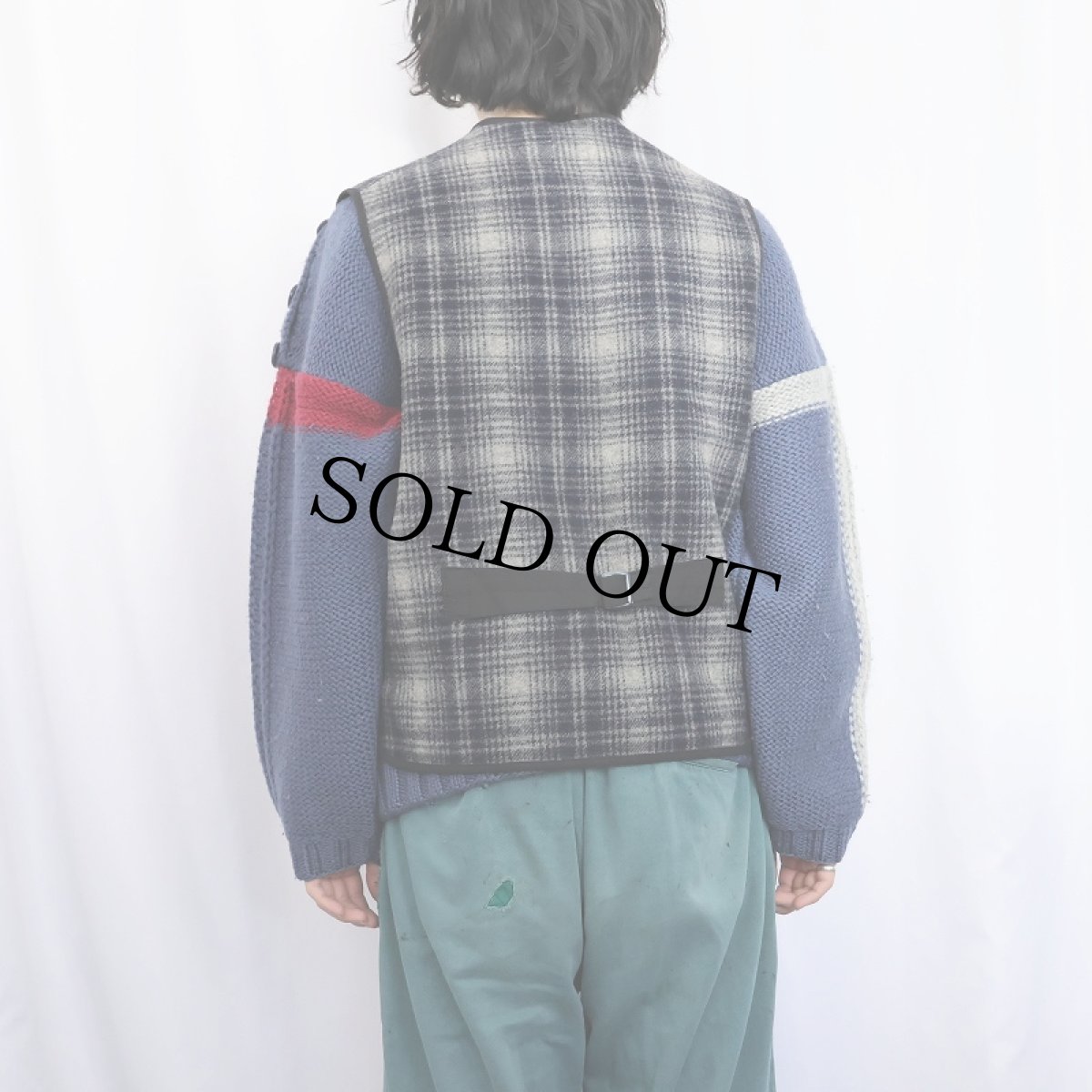 画像3: 80's L.L.Bean USA製 チェック柄 ウールベスト M (3)